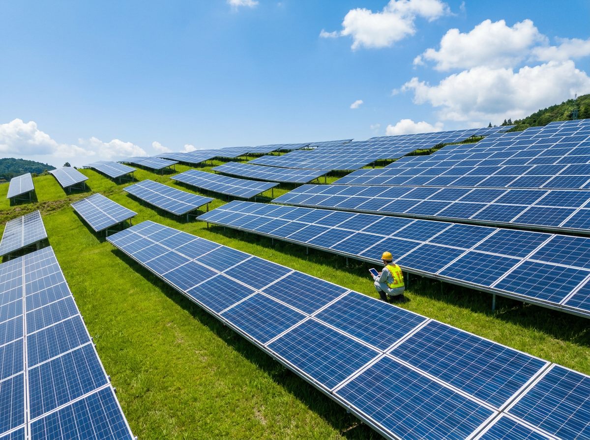 太陽光発電所の法面草刈りとパネル洗浄